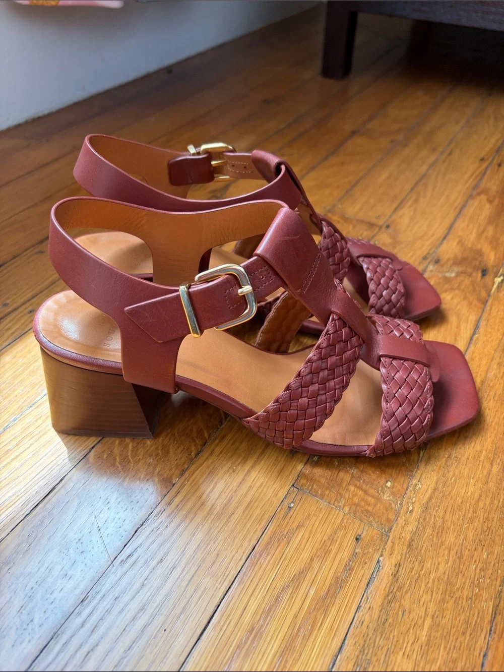 Sezane Felicia Women’s Braided Strap Block Heel Sandals - Picture 7 of 12